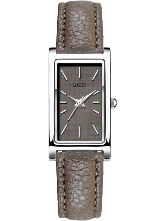Other - Women's Grey And Silver Analog Ultra-Thin Rectangle Vintage Square Wrist Watch